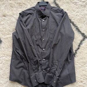 UNTUCKit Alberdi Wrinkle-Free Checked Shirt – Grey/Black – Size L